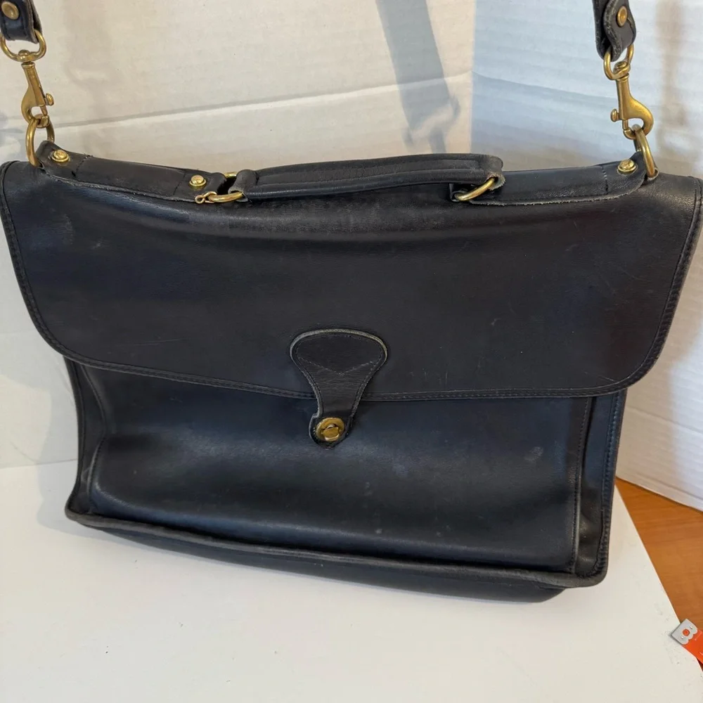 Classic Black Leather Laptop Satchel - Women's Laptop Bag
